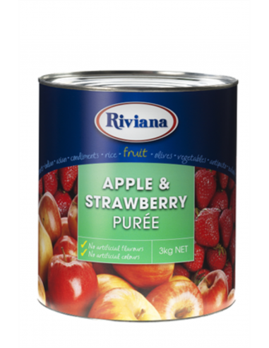 Riviana Appel en aardbeien puree 3 kg blik