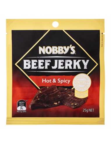 Nobbys Beef Jerky Hot 25g x 12