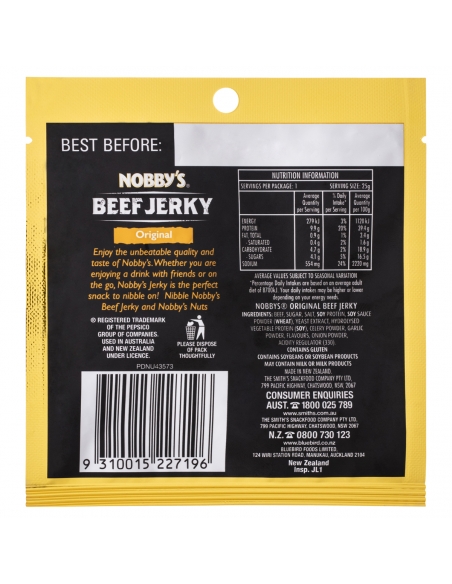 Nobbys Beef Jerky Original 25g x 12