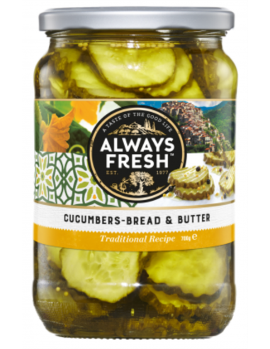 Always Fresh Cucumbers Bread & Butter 700 Gr Jar