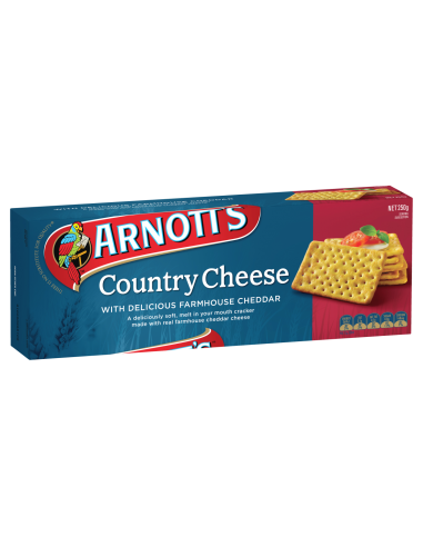 Arnotts Crackers Country Cheese 250gm