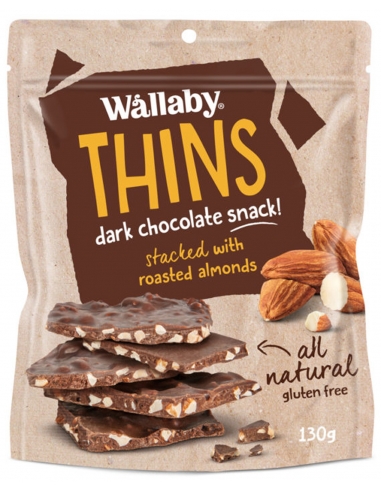 Wallaby Thins Almond 130g x 8