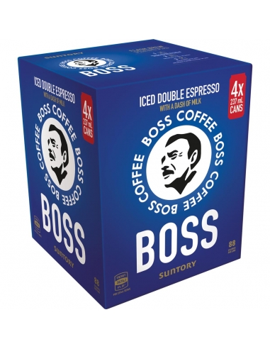 Boss Coffee Iced Double Espresso 237ml 4 Pack x 6