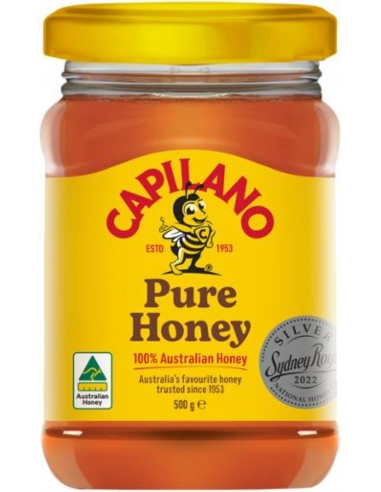 Capilano Honey Przezroczysty kwadratowy słoik z miodem 500g