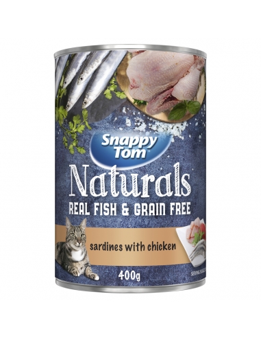 Snappy Tom Sardinen Huhn in Prawn Jelly Wet Cat Food 400g x 12