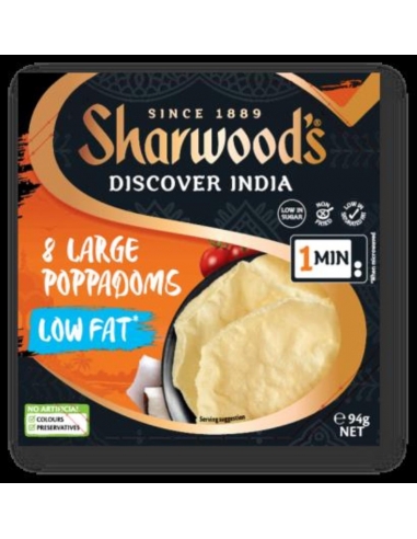 Sharwoods Pappadums Low Fat 94 Gr x 1