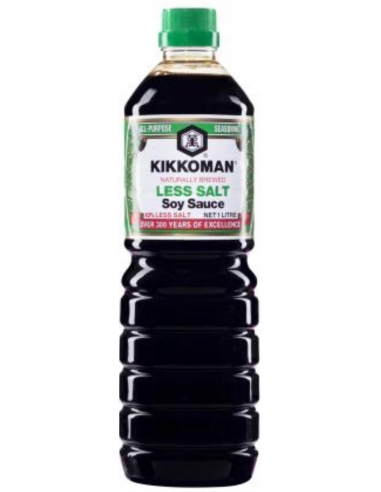Kikkoman Sojasaus 43% minder zout 1 liter fles