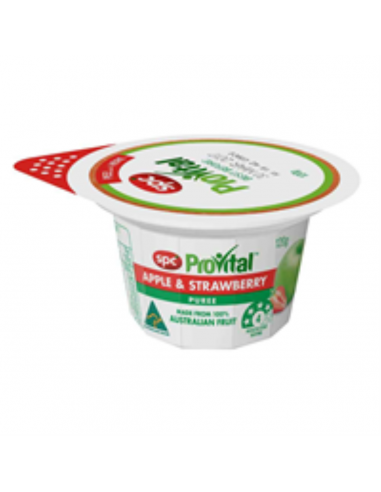 Spc Provital Snack Pack Appel & aardbeien puree 120 gr x 24
