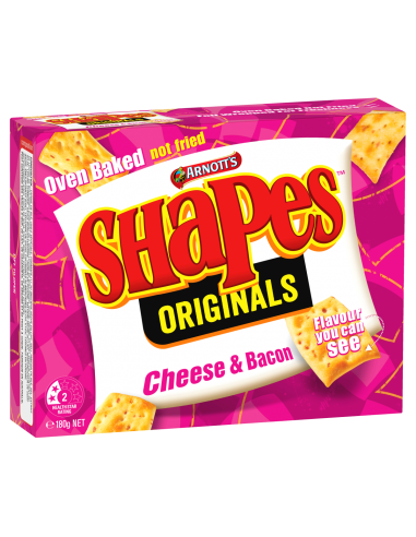Arnotts Shapes Cheese and Bacon 180g