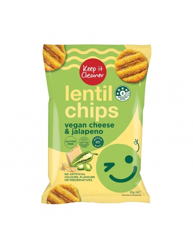 Keep It Cleaner Linzenchips Veganistische kaas en jalapeno 90 g x 5