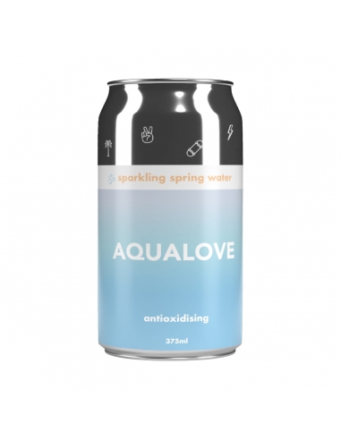 Aqualove Agua de manantial alcalina con gas 375 ml x 24