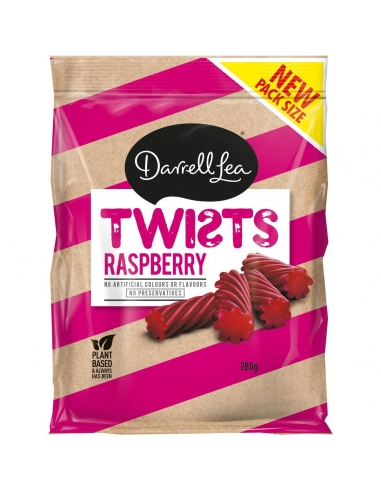 Darrell Lea Raspberry Twists 280 g x 12