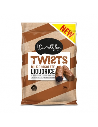 Darrell Lea Réglisse Enrobée de Chocolat 200g x 12