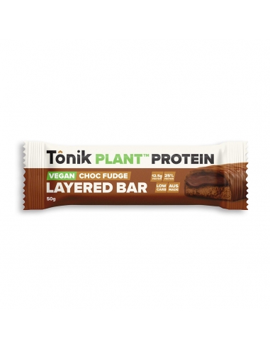 Tonik Plant Protein Layered Bar Vegan Choc Fudge 50g x 12