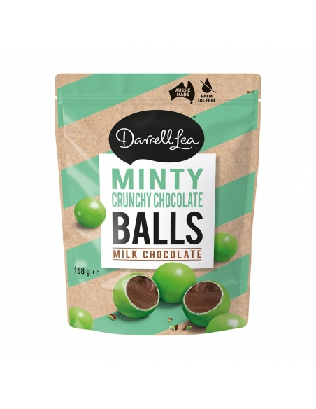 Boules de chocolat au lait à la menthe Darrell Lea 168 g x 12