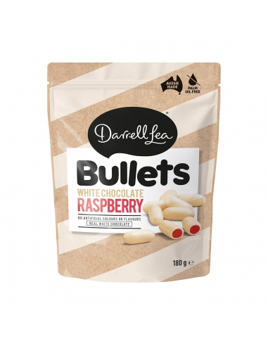 Darrell Lea White Chocolate Raspberry Bullets 180g x 12