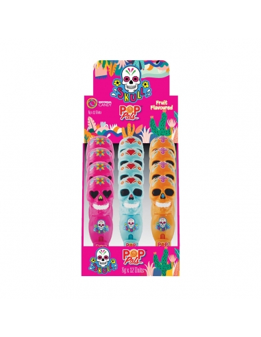 Pop Pals Calavera con sabor a fruta 8g x 12