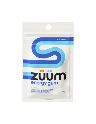Zuum Energy Gum Cool Mint Caffine Guarana & B Vitamins x 16