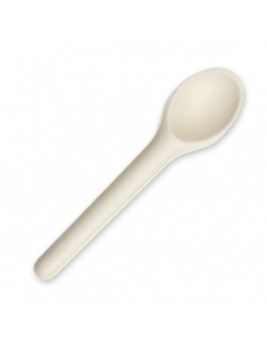 Biopak Łyżki Bagasse 15.4cm Białe opakowanie 50 x 1