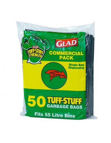 Glad Bolsa de basura resistente verde, paquete de 50 x 4