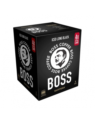 Boss Coffee Long Black 237ml 4 Pack x 6