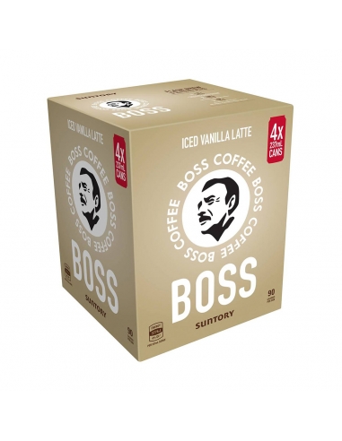 Boss Coffee Latte ghiacciato alla vaniglia 237 ml Confezione da 4 x 6