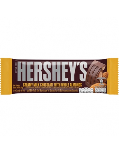 Chocolate con leche Hershey's con almendras enteras 40 g x 12