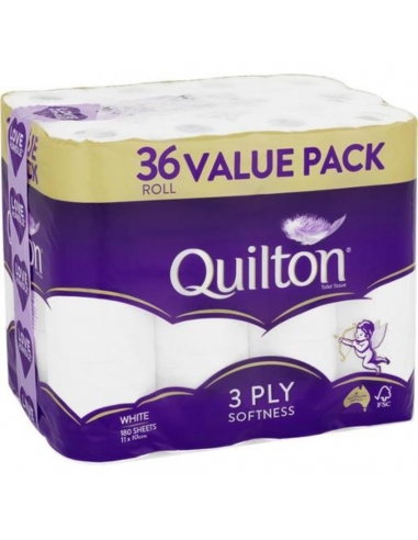 Quilton Quilton Białe 36 opakowania Tkaniny toaletowe 36 opakowania