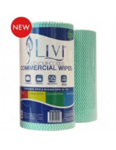 Livi Wipes x 1 Commercial Green 90's Roll