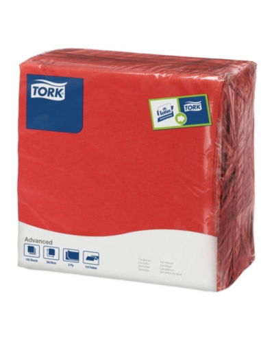 Tork Napkins Dinner Edge Emboss Red 150 Pack x 1
