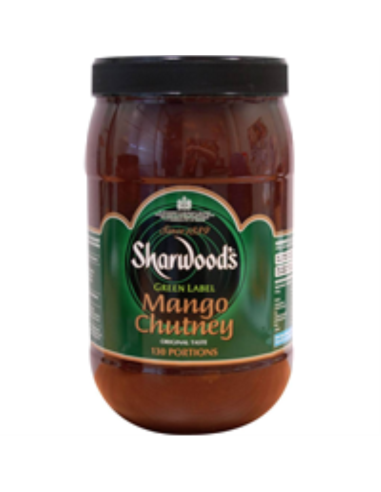Sharwoods Chutney Mango Etichetta Verde Barattolo da 2,6 Kg