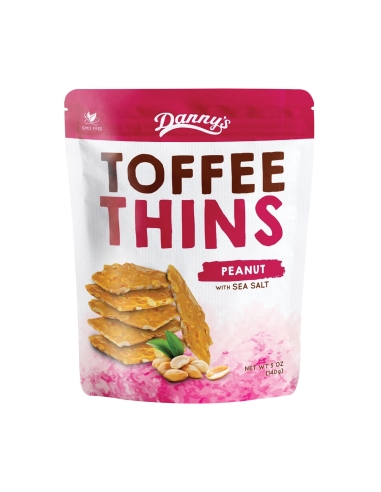 Dannys Thins Toffee Peanut 140g x 12