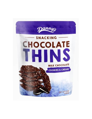Dannys Cioccolata Thins Cookies & Cream 140g x 12