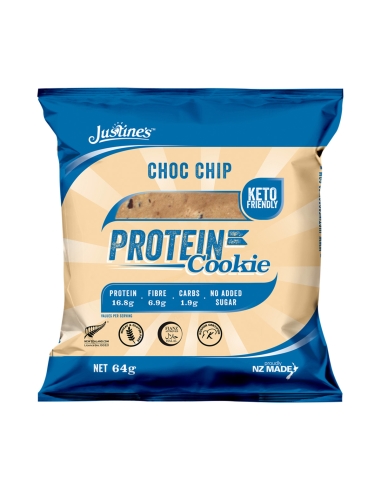 Justine's Keto Friendly Choc Chip Protein Cookie 64g x 12