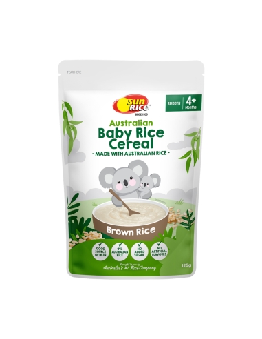 Sunrice Baby Rice Płatki Ryż Brązowy 125g