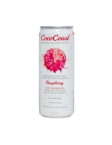 Coco Coast Sparkling Natural Coconut Water Raspberry 500ml x 24