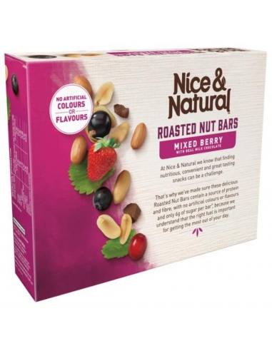 Nice & Natural Barre de noix rôties aux baies mélangées 192 g x 8