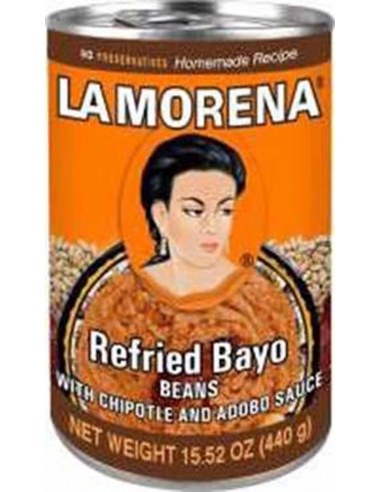 La Morena Refried Bayo Beans with Chipotle and Adobo 440g x 1