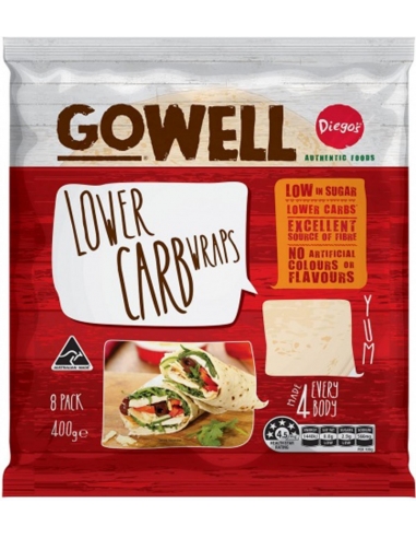 Gowell Lower Carb Wrap Confezione da 8 X 10