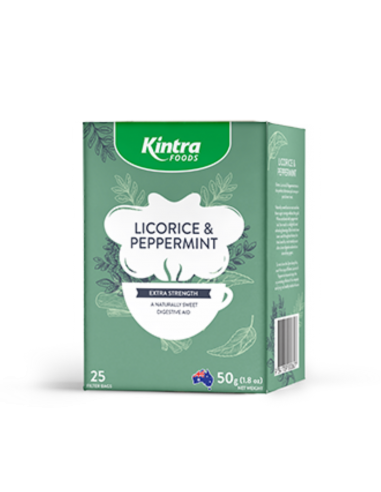 Kintra Thé à la réglisse et à la menthe poivrée 50 g/25 sachets de thé