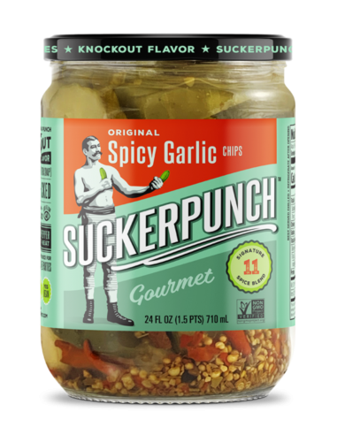 Suckerpunch Pickle Chips Spiced Garlic 710mL x 1