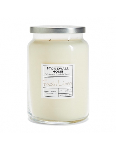 Stonewall Kitchen Fresh Linen Large Apothecary Candle x 1