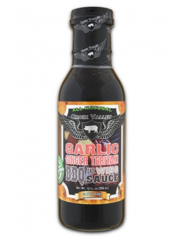 Croix Valley Garlic Ginger Teriyaki BBQ and Wing Sauce 354m LL