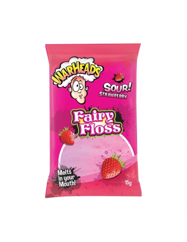 Warheads Sour Strawberry Fairy Floss 15g x 18