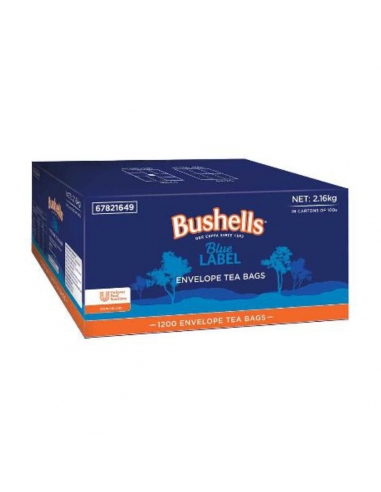 Confezione Bushells Busta di etichette blu Borse da tè 1000 x 1