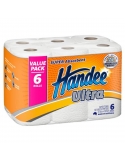 Handee Ultra White Paper Towels 2ply 6s x 1