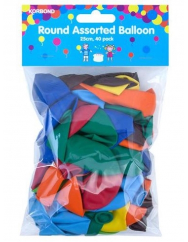 Korbond Balloon Round Assorted 40pk x 12
