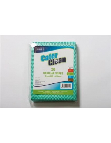 Cater Clean Wipes Pieces Green 60 by 45cm regular 20 Pack Packet