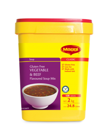 Maggi スープ ビーフ＆野菜 グルテンフリー 2kg ペール缶