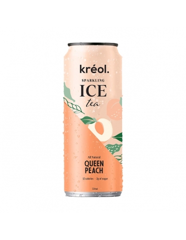 Kreol Sparkling Ice Tee Queen Peach 330ml x 12